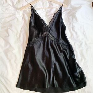 🥀 Sexy Black Lace La Senza Slip Satin Mini Dress